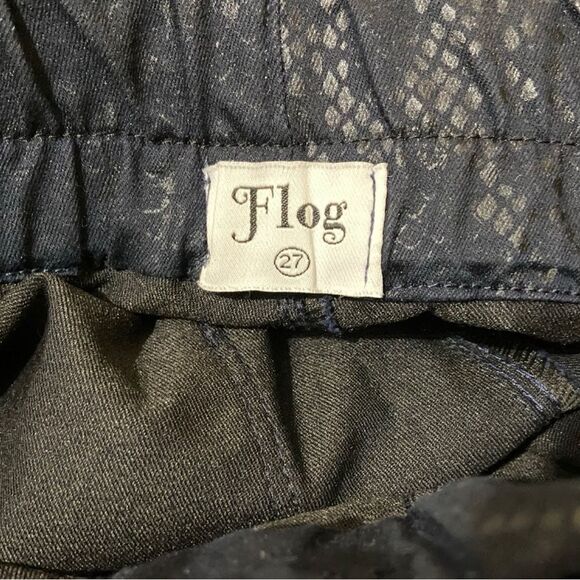 Bevy Flog Shely Drawstring Navy Snake Print Pant - Picture 4 of 5